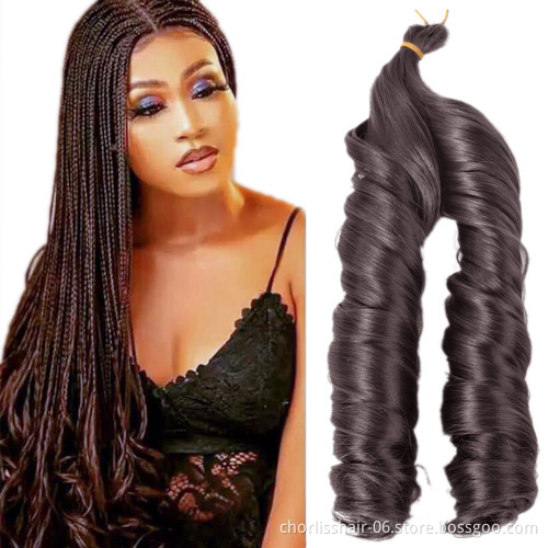 Wholesale Loose Body Wave Spiral Curl Crochet Braids Hair 24 Inches 150g Synthetic French Wave Curl Braiding Hair Extensions